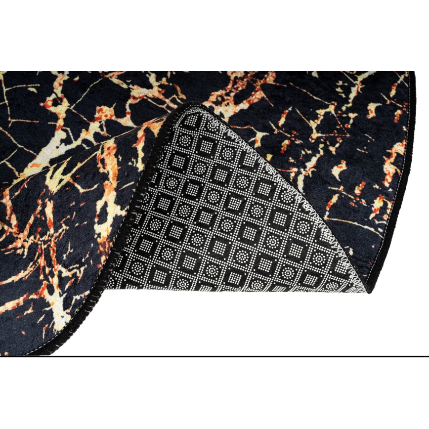 НАБІР 2 шт. Килимок для ванної GOLDES 60/100 см чорний/золотий