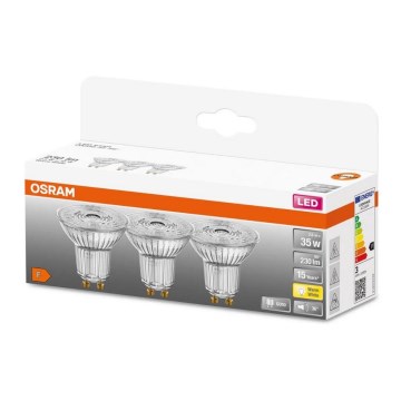 НАБІР 3 шт. LED Лампа PAR16 GU10/2,6W/230V 2700K - Osram