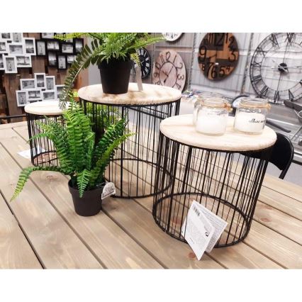 НАБІР 3 шт. Підставка для квітів діаметром 19/23/28 см чорна/бежева