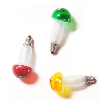 НАБІР 3 шт. Запасна лампочка TOADSTOOL E10/20V кольоровий мікс, Виготовлено в Чехії