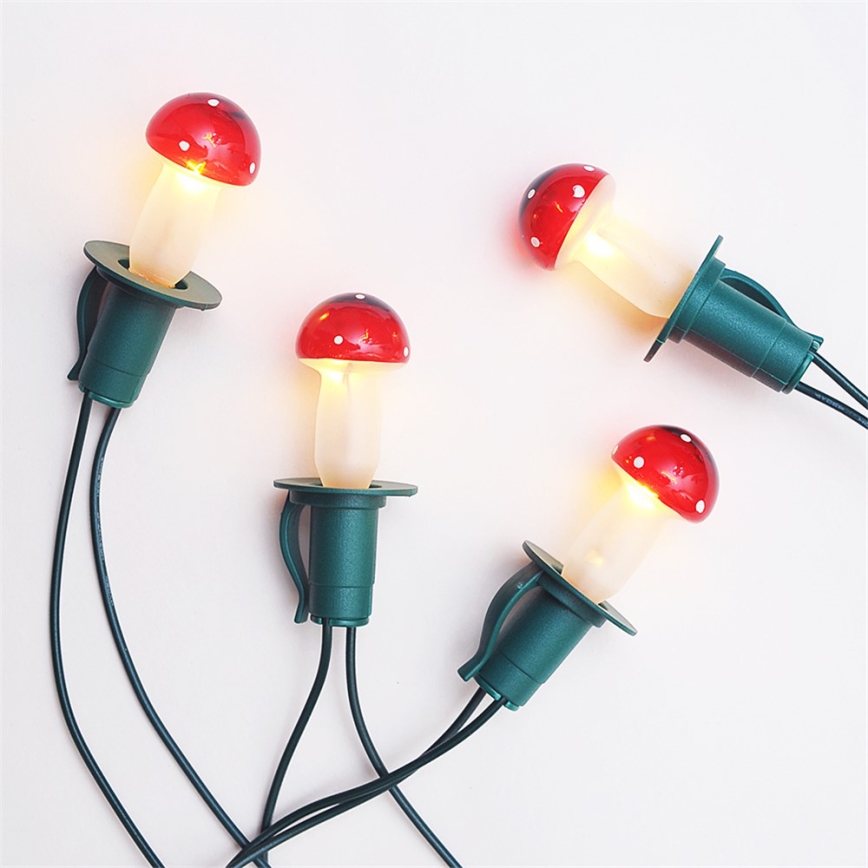 НАБІР 3 x Запасна лампа MUSHROOM E10/20V/0,1A червоний Виготовлено в Європі