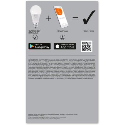 НАБІР 3x LED Димерна лампочка SMART+ E27/14W/230V 2700K Wi-Fi - Ledvance