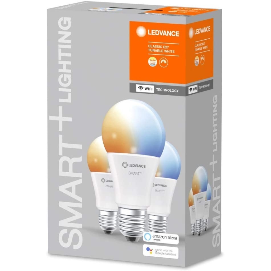 НАБІР 3x LED Димерна лампочка SMART+ E27/9,5W/230V 2700K-6500K Wi-Fi - Ledvance