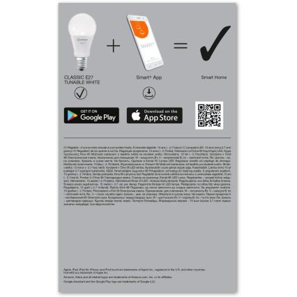 НАБІР 3x LED Димерна лампочка SMART+ E27/9W/230V 2700K-6500K Wi-Fi - Ledvance