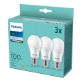 НАБІР 3x LED Лампочка Philips A60 E27/13W/230V 4000K