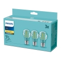 НАБІР 3x LED Лапочка  Philips E27/8,5W/230V 2700K
