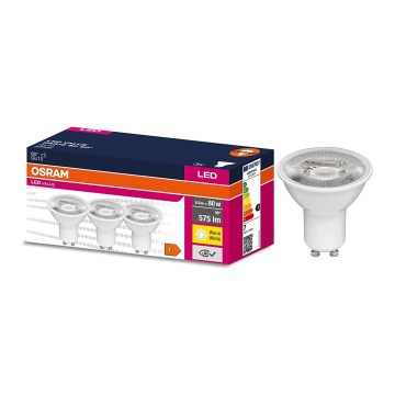 НАБІР 3x LED рефлекторних ламп PAR16 GU10/6,9W/230V 2700K 60° - Osram