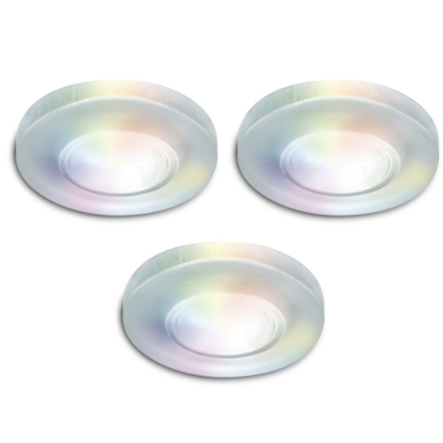 НАБІР 3x LED RGB Стельовий вбудований світильник з регулюванням яскравості ARGON LED/7,3W/230V + пульт дистанційного керування