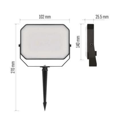 НАБІР 3x LED RGBIC Вуличний прожектор з регулюванням яскравості GoSmart LED/14W/230V 3000-6500K IP65 Wi-Fi Tuya