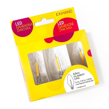 НАБІР 3x LED Запасна лампочка CONE E10/20V/0,1A прозорий, Вироблено в ЄС