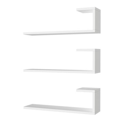 НАБІР 3x Настінна полиця EMILY 18x60 см білий