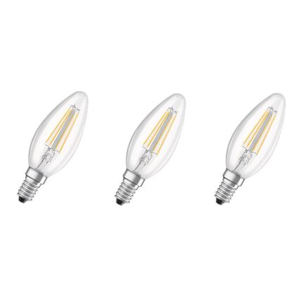 НАБІР 3x Світлодіодна лампочка BASE VINTAGE B40 E14/4W/230V 4000K – Osram