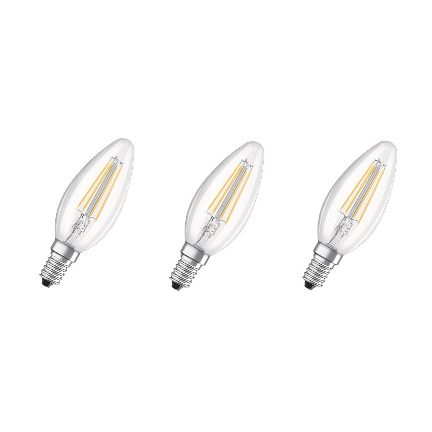 НАБІР 3x Світлодіодна лампочка BASE VINTAGE B40 E14/4W/230V 4000K – Osram