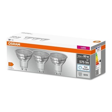 НАБІР 3x Світлодіодна лампочка PAR16 GU10/6,9W/230V 6500K - Osram