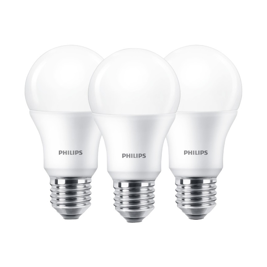 НАБІР 3x Світлодіодна лампочка Philips E27/9W/230V 2700K