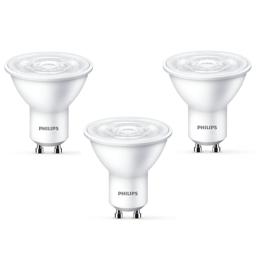 НАБІР 3x Світлодіодна лампочка Philips GU10/4,7W/230V 2700K