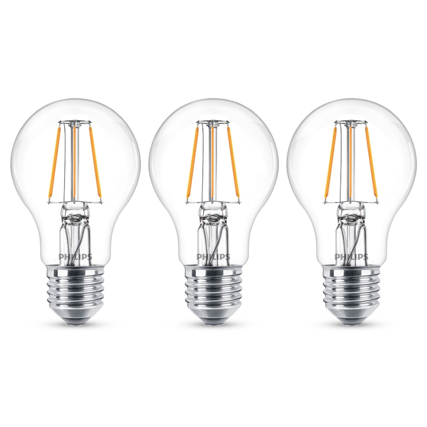 НАБІР 3x Світлодіодна лампочка VINTAGE Philips E27/4,3W/230V 2700K
