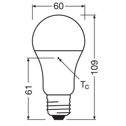 НАБІР 3x Світлодіодна лампочка A60 E27/10W/230V 2700K