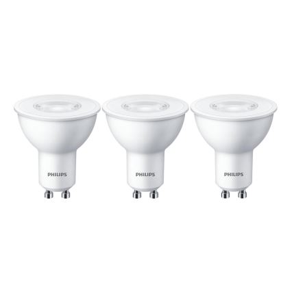НАБІР 3x Світлодіодна лампочка Philips GU10/4,7W/230V 2700K