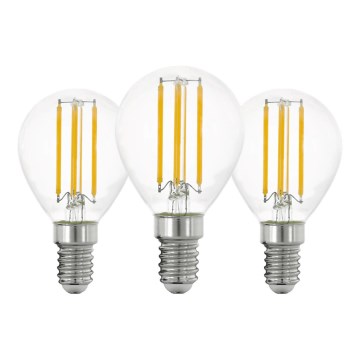 НАБІР 3x Світлодіодна лампочка VINTAGE P45 E14/7W/230V 2700K - Eglo 110303