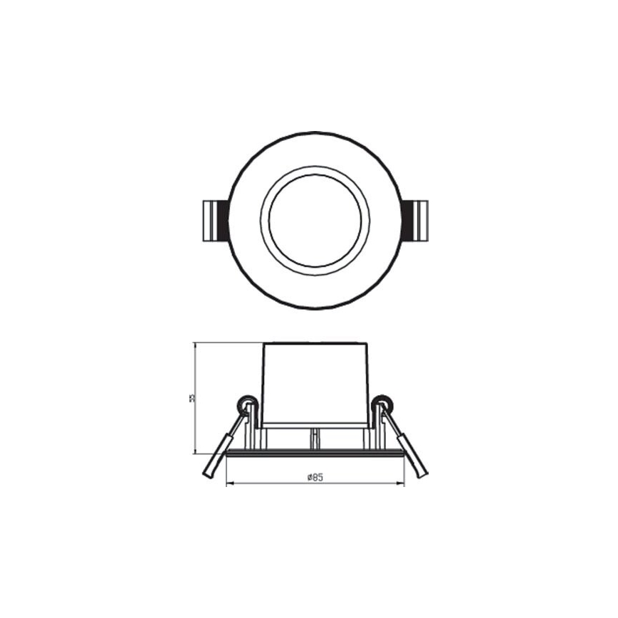 НАБІР 3x Вбудований стельовий LED світильник для ванної LED/5,5W/230V 2700K IP65 чорний