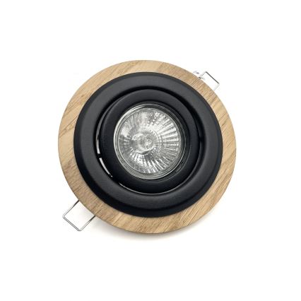 НАБІР 3x Вбудований стельовий світильник TOBBY 1xG9/20W/230V діаметр 11,5 см дуб/чорний