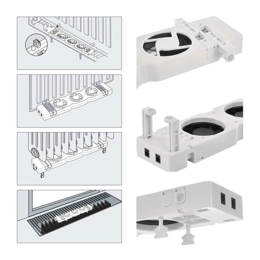 НАБІР 3x Вентилятор під обігрівачем 5/230V білий