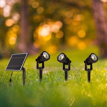 НАБІР 3x Вулична лампа на сонячній батареї 3xLED/1,2W/3,7V IP65 3000K 4000 mAh
