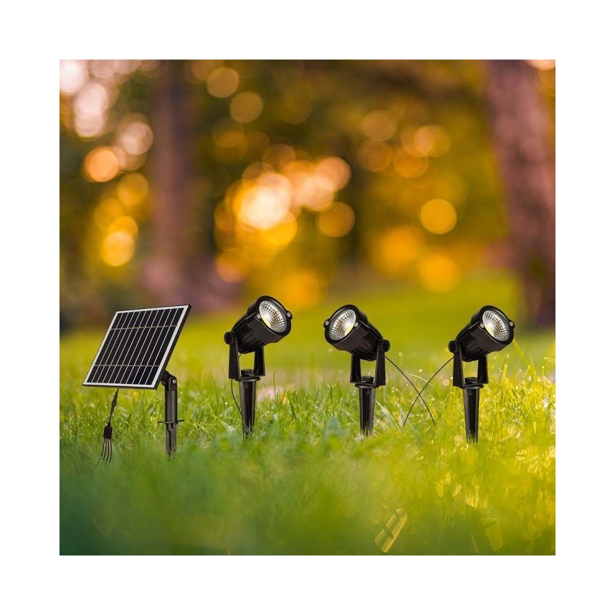 НАБІР 3x Вулична лампа на сонячній батареї 3xLED/1,2W/3,7V IP65 3000K 4000 mAh