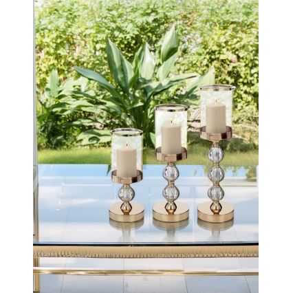 Набір 3x золотих підсвічників