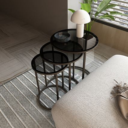 НАБІР 3x Журнальний столик ALYA діаметр 34/42/50 см чорний