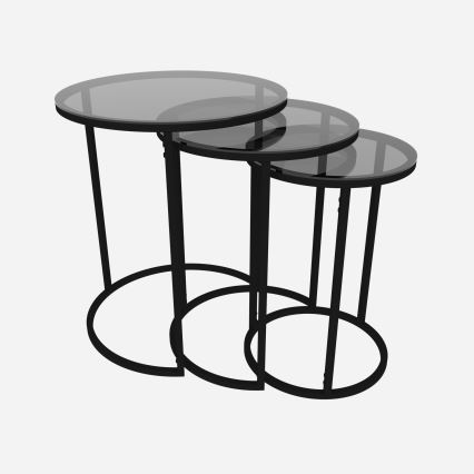 НАБІР 3x Журнальний столик ALYA діаметр 34/42/50 см чорний