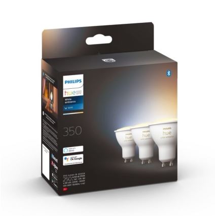 НАБІР 3xLED Лампочка з регулюванням яскравості Philips Hue WHITE AMBIANCE GU10/4,3W/230V 2200-6500K