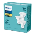 Набір 3xLED Лампочка Philips GU10/4,7W/230V 2700K