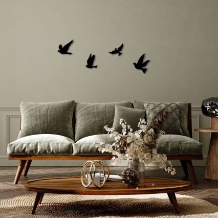 НАБІР 4 шт. Настінний декор птахи металеві