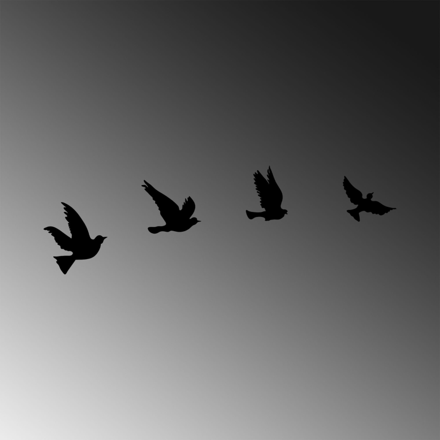 НАБІР 4 шт. Настінний декор птахи металеві