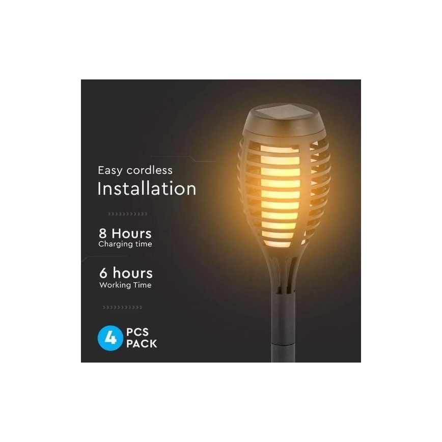 НАБІР 4x LED Лампа на сонячній батареї 4xLED/3,6V IP44