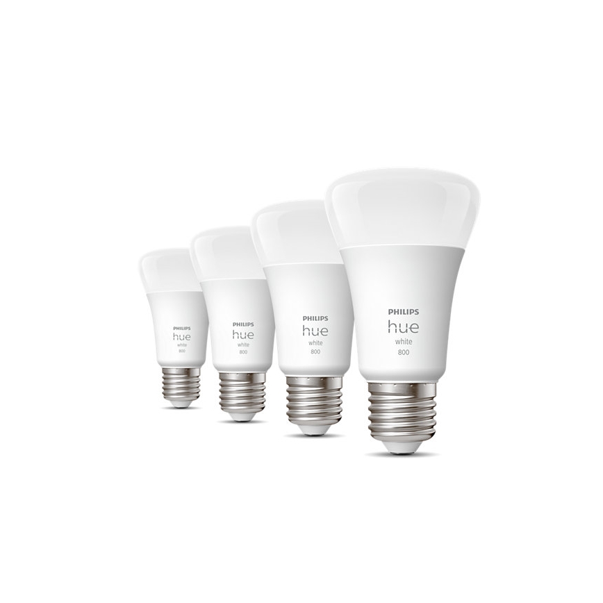НАБІР 4x LED Лампочка з регулюванням яскравості Philips Hue WHITE A60 E27/9W/230V 2700K