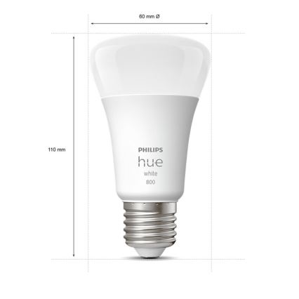 НАБІР 4x LED Лампочка з регулюванням яскравості Philips Hue WHITE A60 E27/9W/230V 2700K