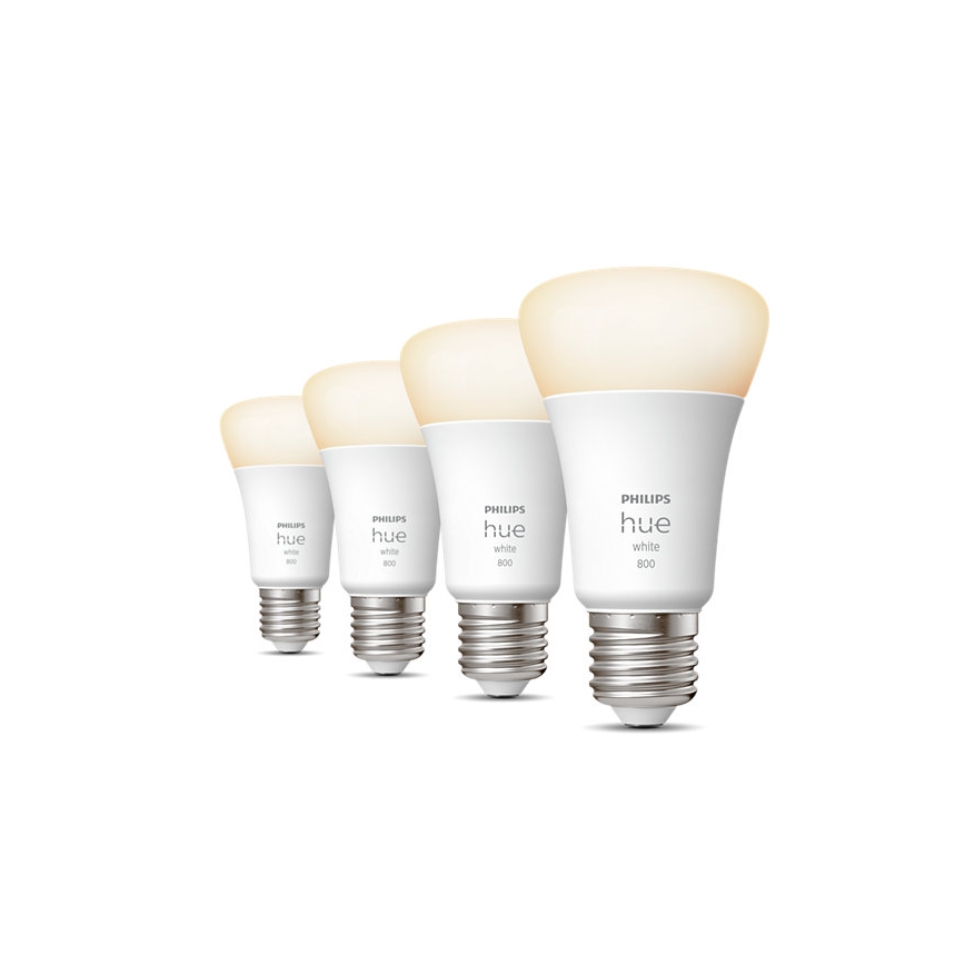 НАБІР 4x LED Лампочка з регулюванням яскравості Philips Hue WHITE A60 E27/9W/230V 2700K