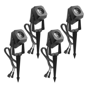 НАБІР 4x LED RGBIC Вулична лампа з регулюванням яскравості LED/7W/230V 3000-6500K IP65 Wi-Fi Tuya