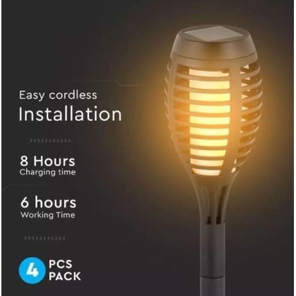 НАБІР 4 шт. LED сонячна лампа 4xLED/3,6V 1xAAA IP44 100 мАг