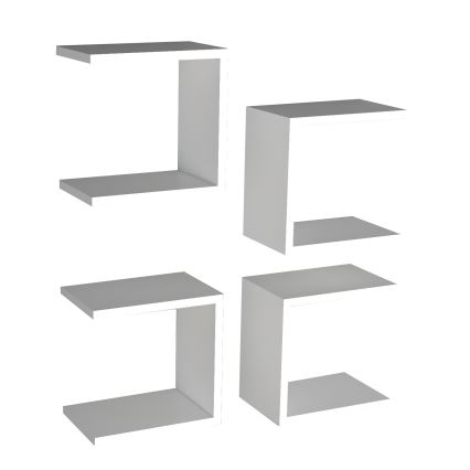 НАБІР 4x Настінна полиця BASE 30x30 см білий