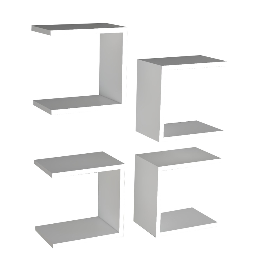 НАБІР 4x Настінна полиця BASE 30x30 см білий