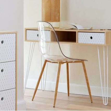 НАБІР 4x Обіднє крісло TAHO коричневий/прозорий