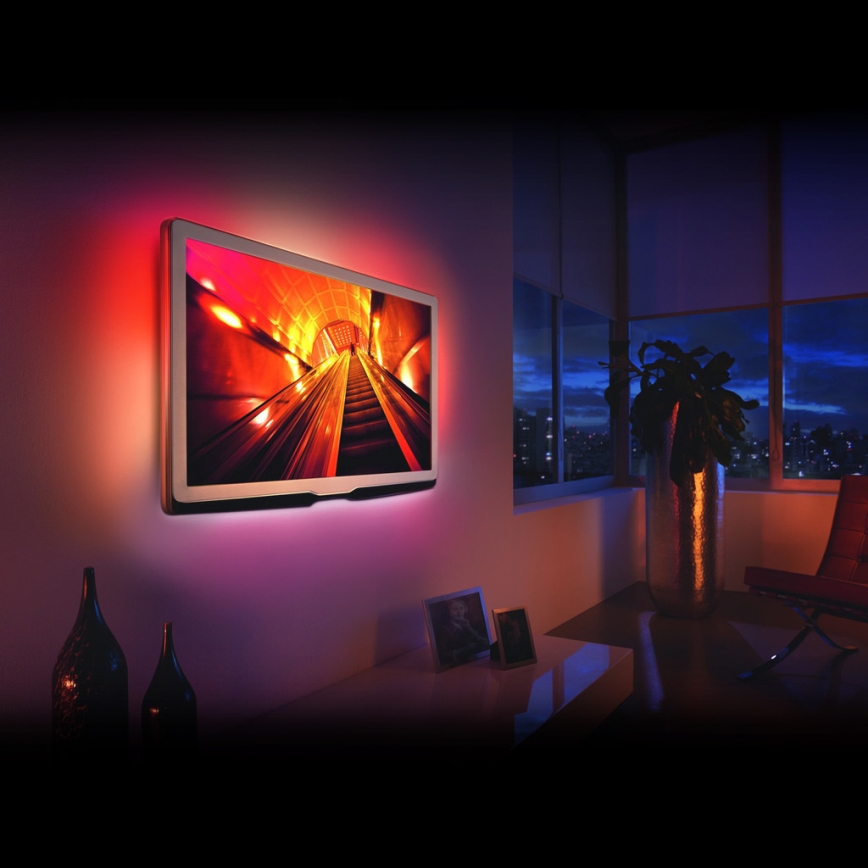 НАБІР 4x Світлодіодна RGB стрічка з регулюванням яскравості 2x37см 2x70см LED/2,66/5,04W/5V IP65 + дистанційне керування