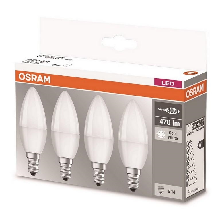 НАБІР 4xLED Лампочка E14/5W/230V 4000K - Osram