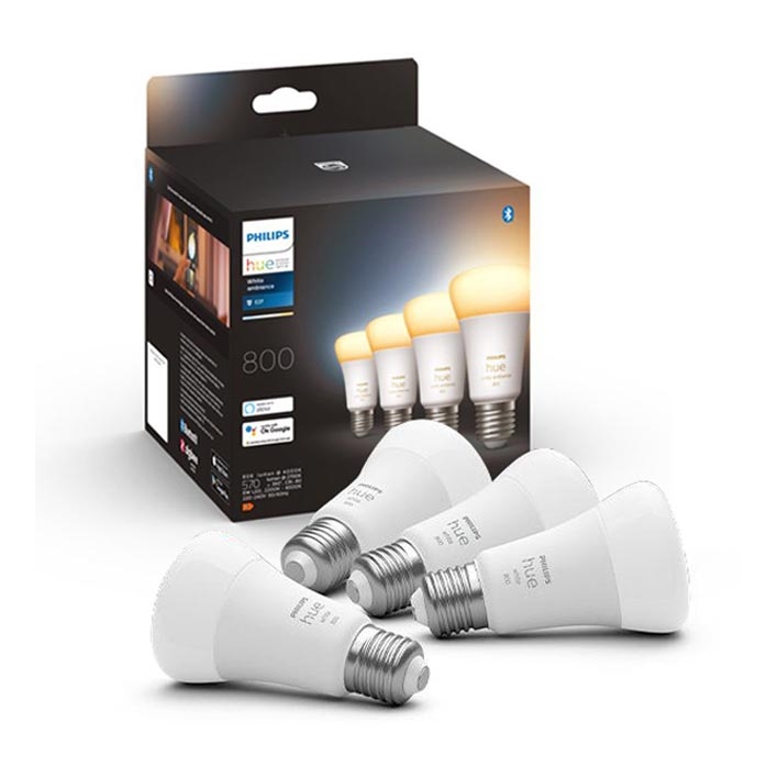 НАБІР 4xLED Лампочка з регулюванням яскравості Philips Hue WHITE AMBIANCE E27/6W/230V 2200-6500K