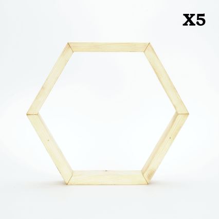НАБІР 5x Настінна полиця RAF 36x31 см ялина