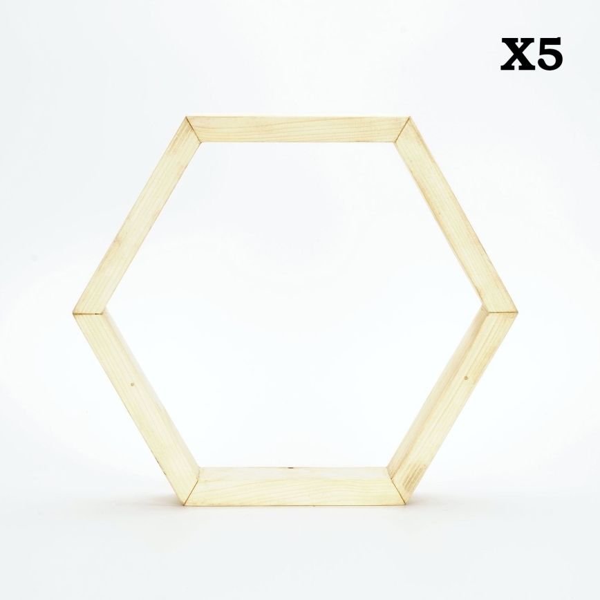 НАБІР 5x Настінна полиця RAF 36x31 см ялина